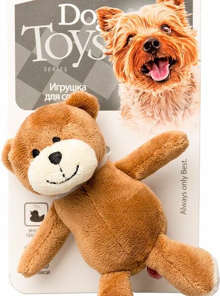 Игрушка для собак GiGwi Мишка с пищалкой размер S