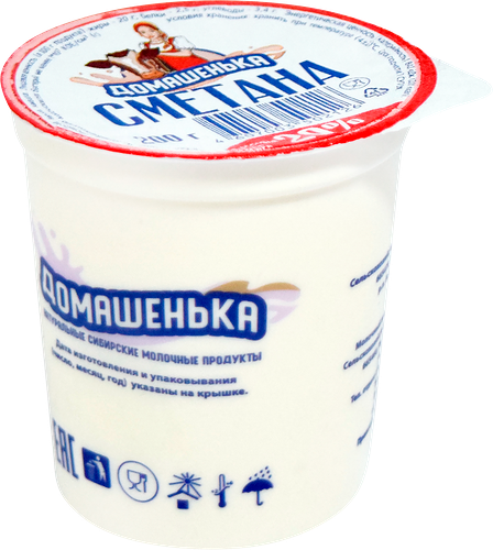 Сметана БЕЛОРЕЧЬЕ 20% ГОСТ, без змж, 200г