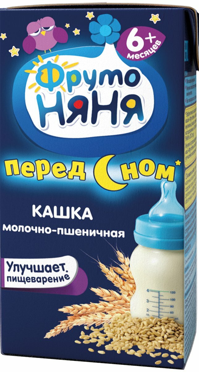 Кашка молочно-пшеничная ФрутоНяня Перед сном стерилизованная с 6 ...