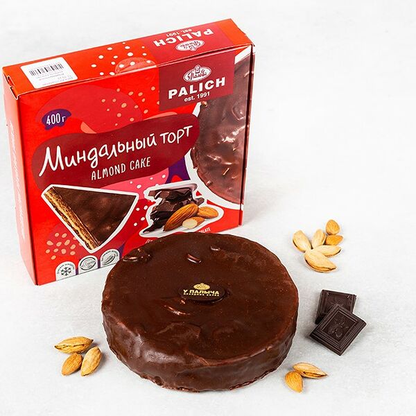 Миндальный торт с темным шоколадом замороженный 400 г