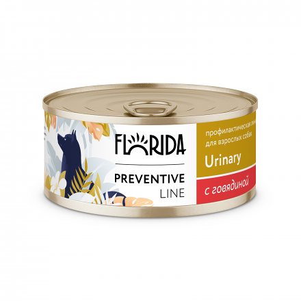 Консервы Florida Urinary для собак профилактика мочекаменной болезни, с говядиной 