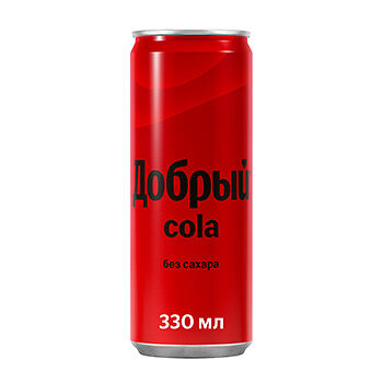 Напиток газированный Добрый Cola без сахара, 0.33л