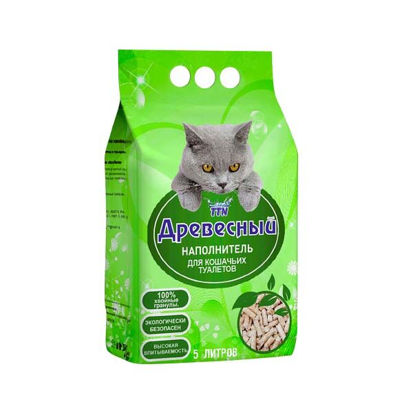 Наполнитель для туалета TTN КотЛета 5л Древесный Хвойный пакет