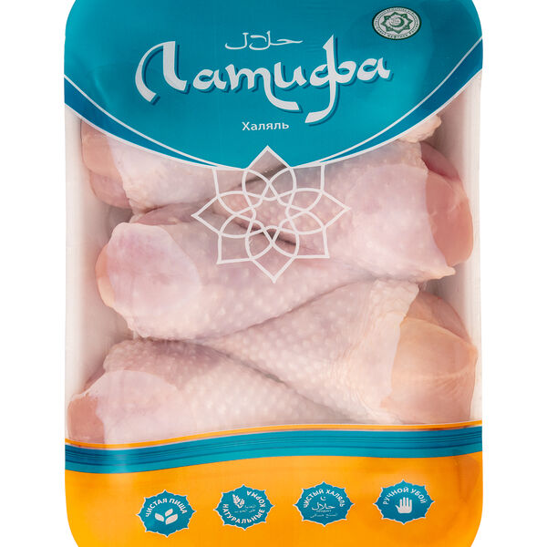 Голень куриная ЛАТИФА Халяль с кожей охл. подложка вес до 1.4кг