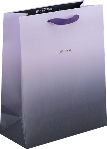

Пакет подарочный Meshu Duotone Purple gradient матовый отделка фольгой L 26x32x12 см