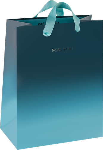 

Пакет подарочный MESHU Duotone PowderBlack-blue gradient, отделка фольгой, 18х23х10см