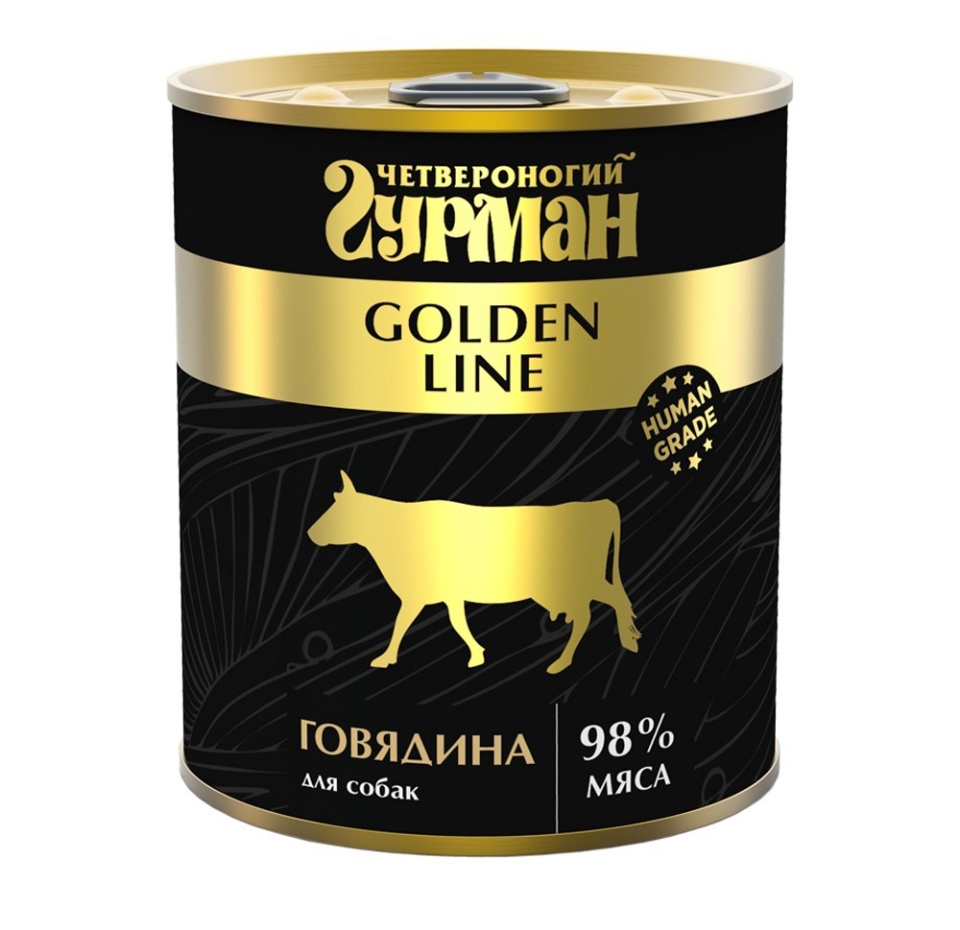 

Консервы для собак Четвероногий Гурман Golden Line говядина натуральная в желе 340 г