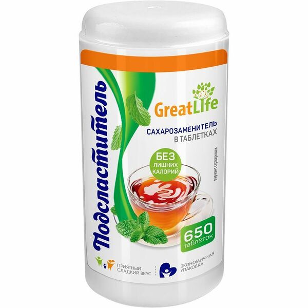 Сахарозаменитель Great Life в таблетках 39г