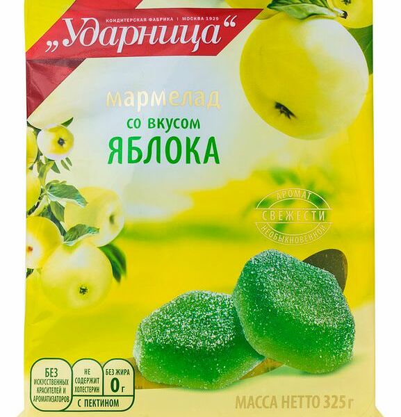 Мармелад Ударница яблоко, 325г