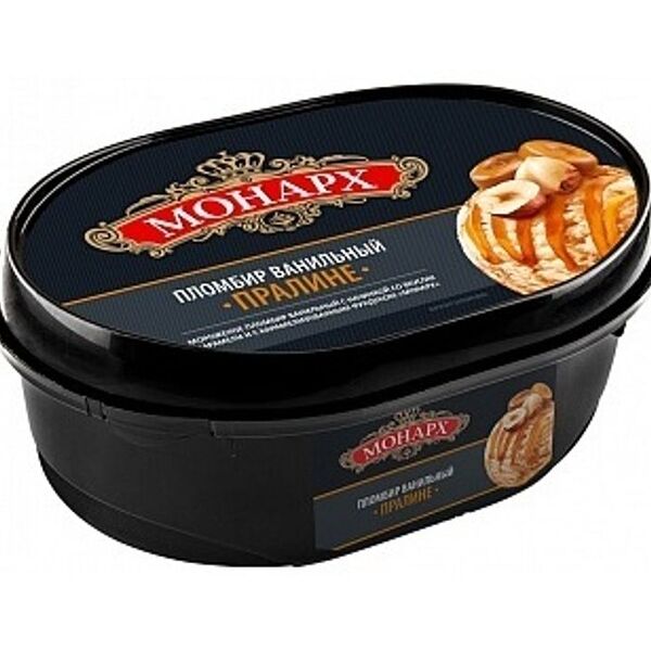 Мороженое пломбир Монарх Пралине с фундуком 12%