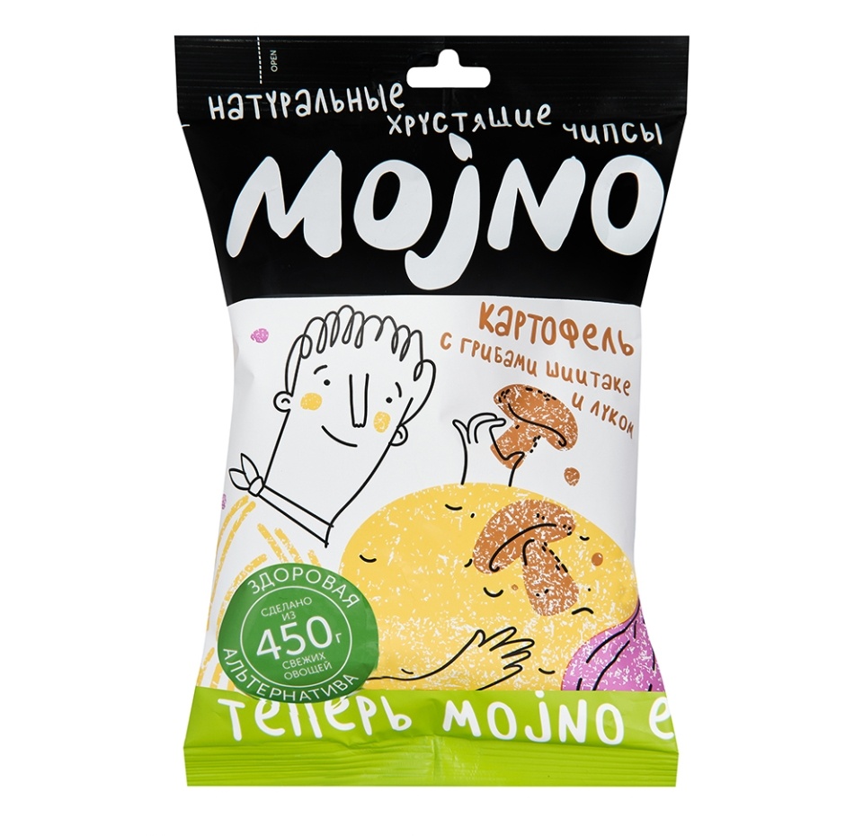 

Чипсы картофельные с грибами и луком со сметаной, Mojno, 75 г, Россия