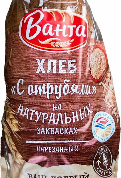 Хлеб Ванта с отрубями нарезка 380г