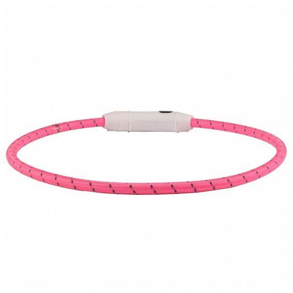 Ошейник для собак FLAMINGO светящийся Led, Visio розовый, 33-63,5см, 8мм