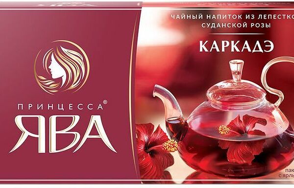 Напиток чайный Принцесса Ява красный, каркадэ в пакетиках 37 г