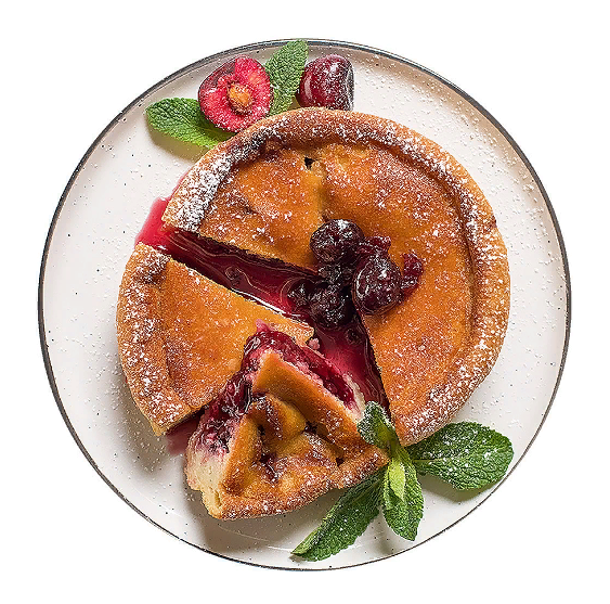 Пудинг миндальный с вишней, Уже Готово