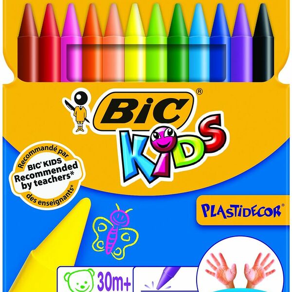 Мелки Bic Plastidecor восковые, 12 цветов