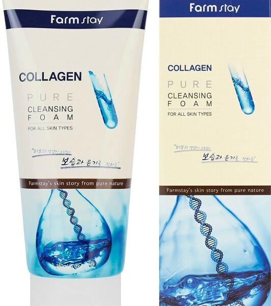 Пенка для лица FarmStay очищающая с коллагеном 180мл
