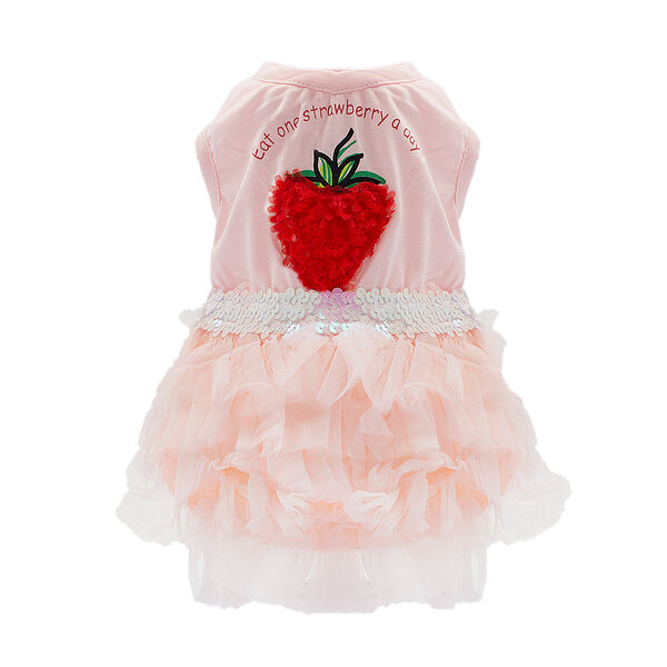 Платье для собак Клубничка XL розовый (девочка)