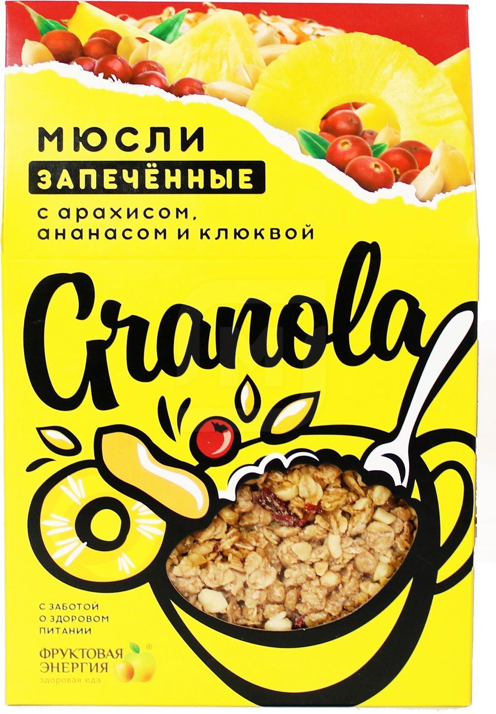 

Мюсли Фрутилад запечённые с арахисом ананасом и клюквой