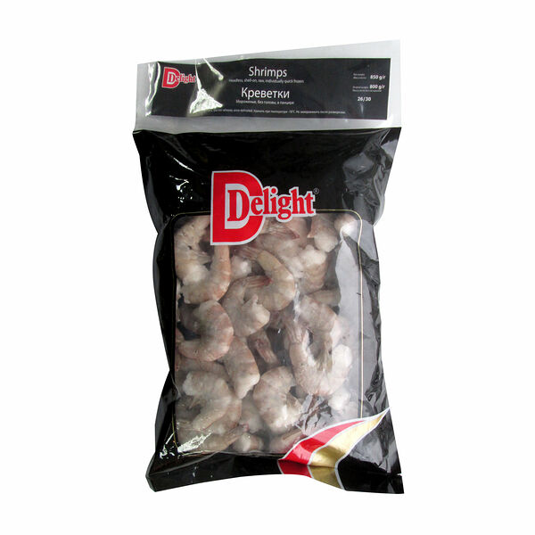 Креветки мороженые без головы в панцире ТМ Delight (Делайт)