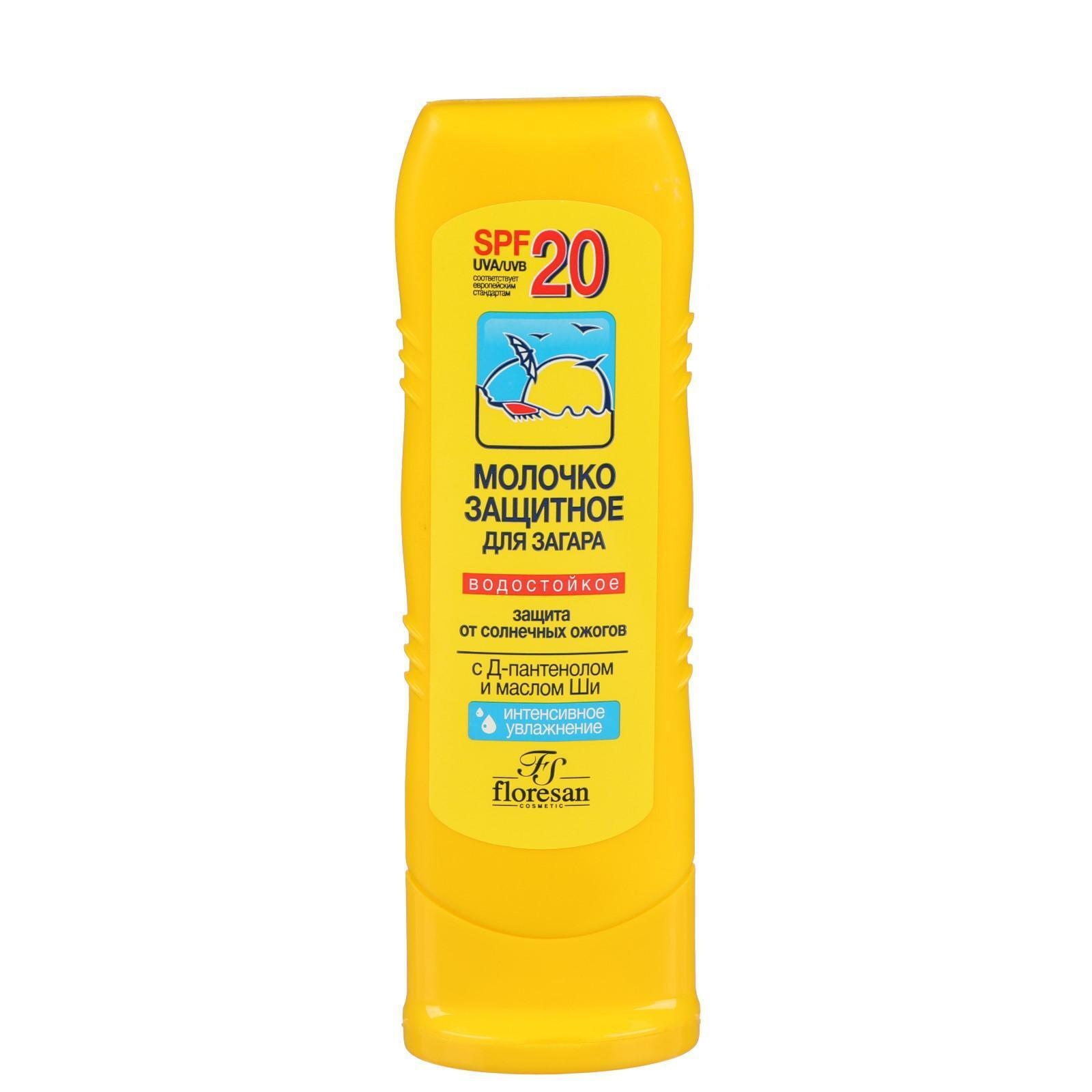 

Молочко защитное Floresan для загара с Д-пантенолом и кокосовым маслом SPF 20 125 мл