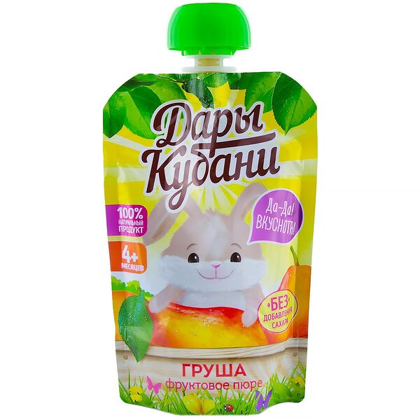 Пюре фруктовое Дары Кубани Груша, с 4 месяцев
