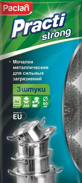 Мочалки для посуды Paclan Practi металлические 3шт