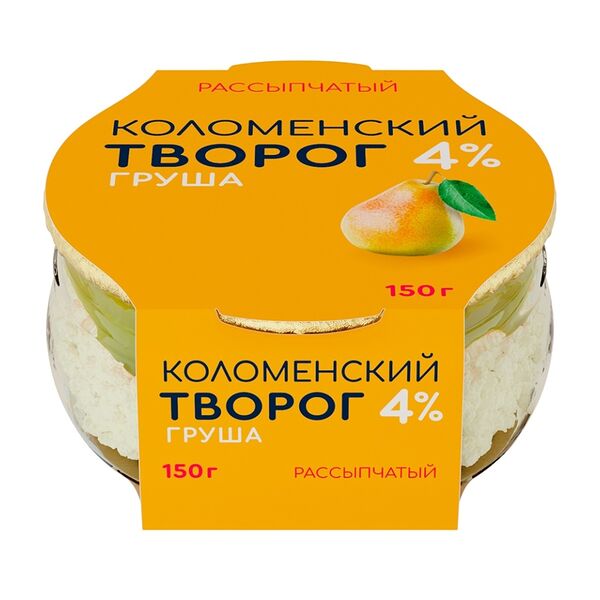 Творог рассыпчатый с наполнителем «Груша» 4%, «Коломенский»