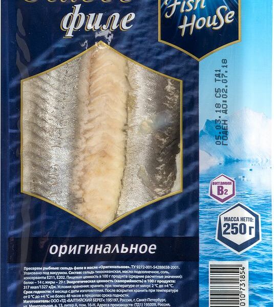 Сельдь Fish House атлантическая филе слабоселенная в масле оригинальное, 250 г