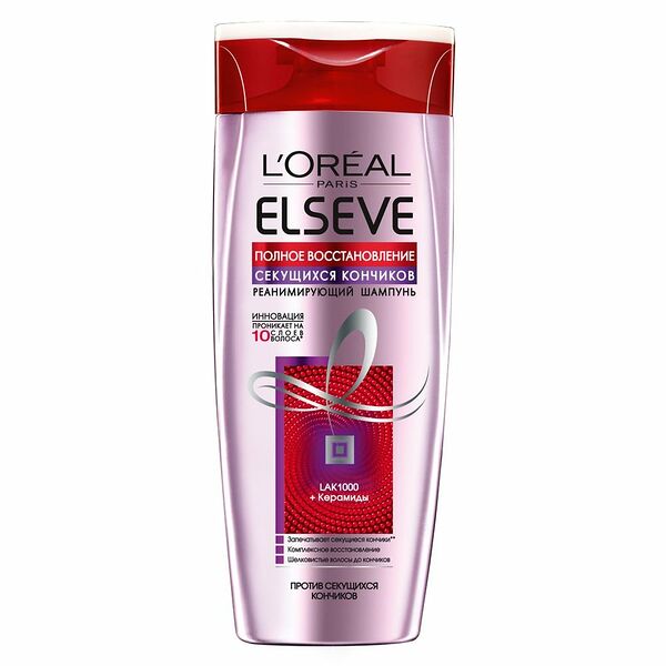 Шампунь реанимирующий Elseve (Эльсев) Полное восстановление секущихся кончиков ТМ L'Oreal Paris (Л'Ореаль Париж)