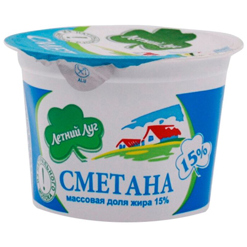 

Сметана Летний луг 15% 200 г
