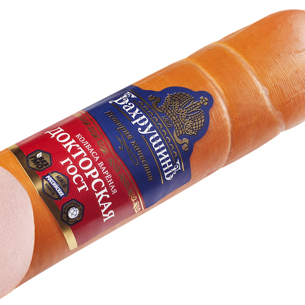 Колбаса Бахрушинъ Докторская в говяжьих кругах в/у вес до 500г