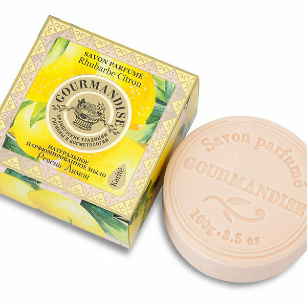 GOURMANDISE Мыло натуральное парфюмированное Ревень Лимон, 100 г