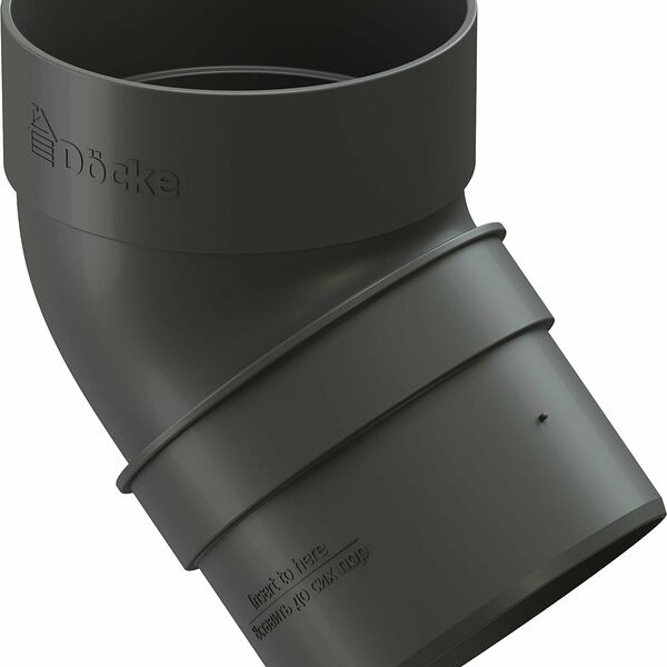 Колено трубы 45 град. DOCKE серый