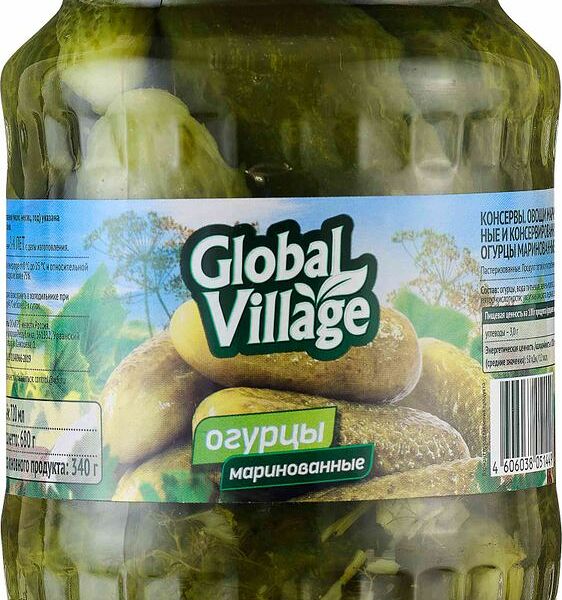 Огурцы Global Village целые маринованные 720 мл