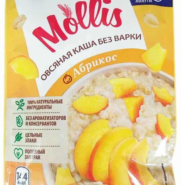Каша Mollis овсяная с молоком со вкусом абрикоса 40г