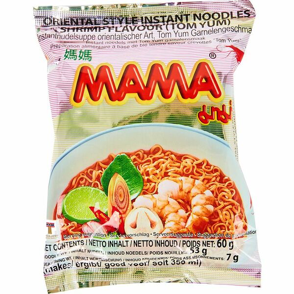Лапша тайская быстрого приготовления Mama со вкусом Креветки Том-Ям