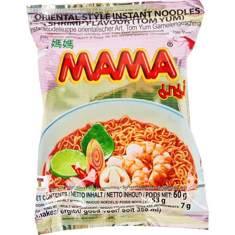 

Лапша тайская быстрого приготовления Mama со вкусом Креветки Том-Ям 60 г