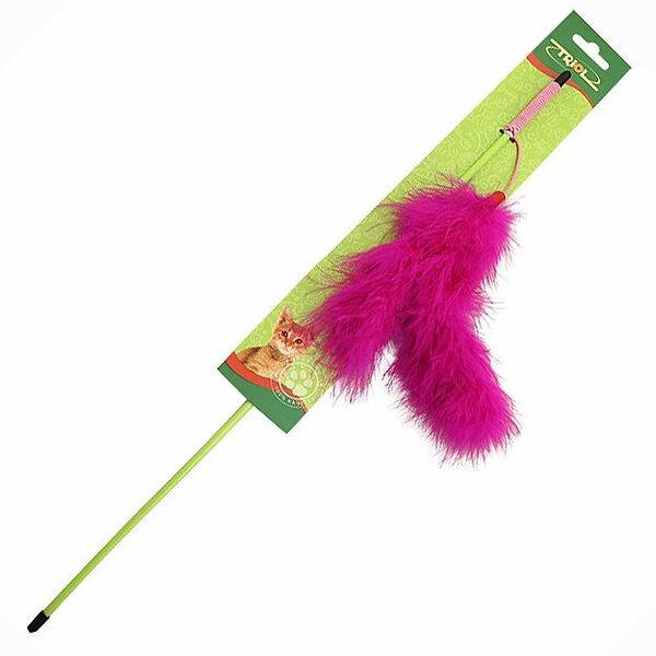 ИгИгрушка-дразнилка для кошек Triol Перо, 50 см, в ассортименте