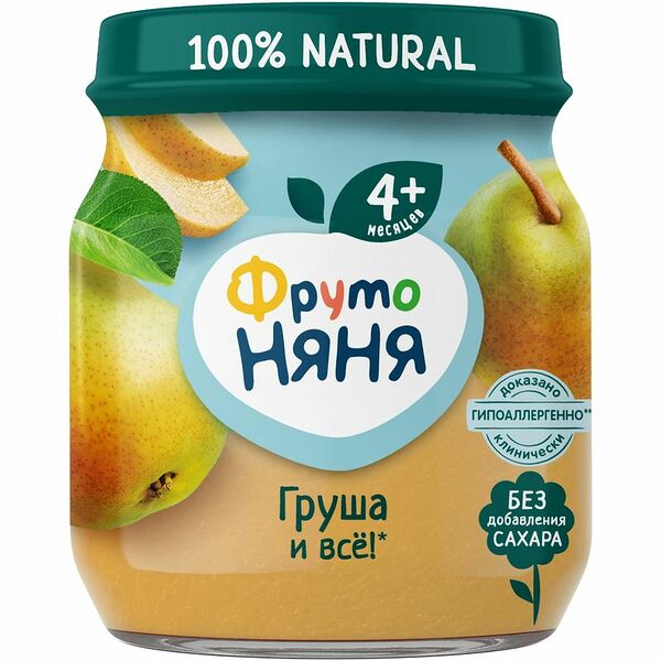 Пюре фруктовое ФрутоНяня из груш с 4 месяцев