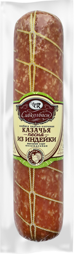 

Колбаса варено-копченая Сибколбасы Казачья песня из индейки 500 г