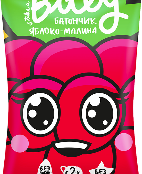 Батончик фруктово-ягодный детский TAKE A BITEY Яблоко, малина