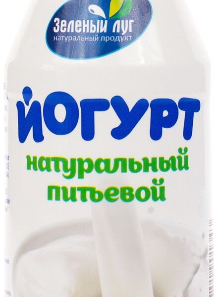 Йогурт питьевой Зеленый Луг Натуральный, 2.5%, 340 мл