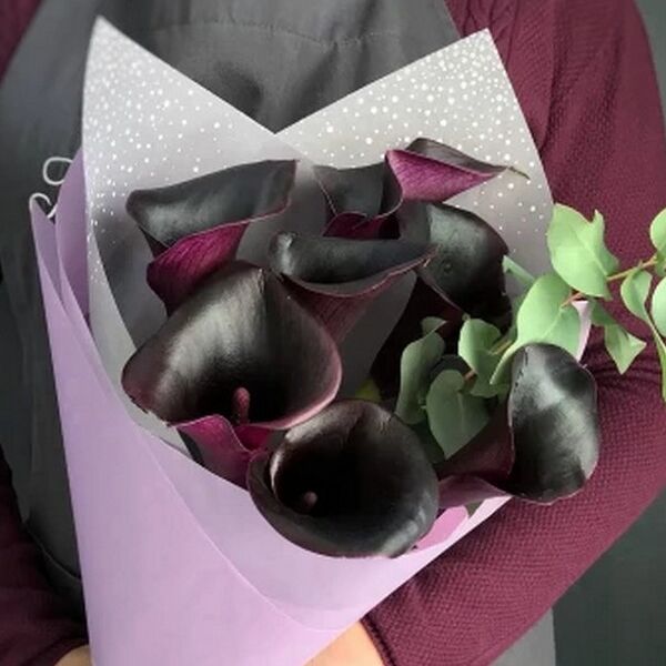 Букет из черничных калл