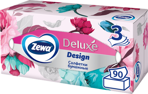 

Салфетки бумажные Zewa Deluxe Design 3 слоя 90 шт дизайн в ассортименте