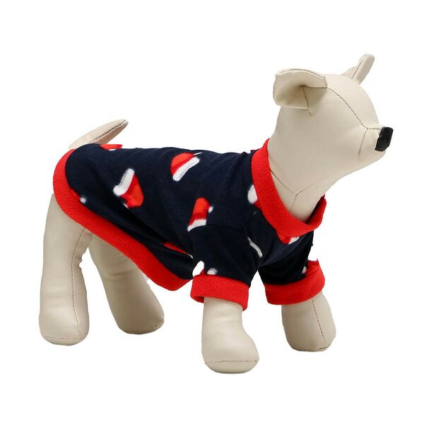 Толстовка для собак SIMA LAND Пижон "Новогодний колпак", размер XS, синяя (ДС 21, ОШ 20, ОГ 30см)