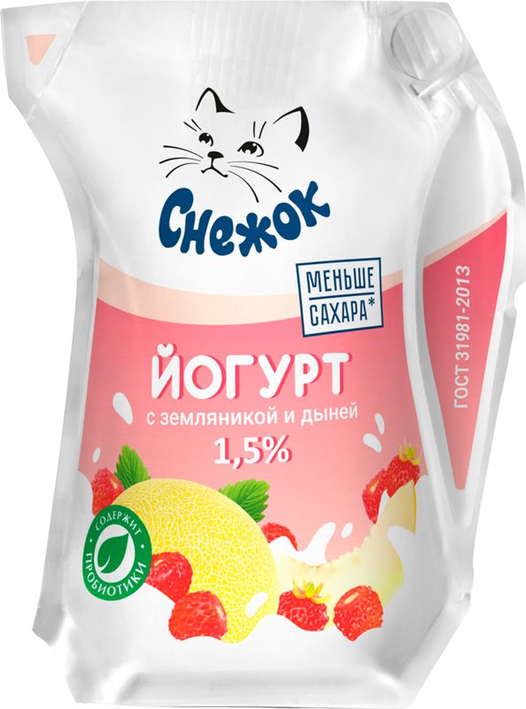 

Йогурт Снежок земляника-дыня 1.5% 200 г