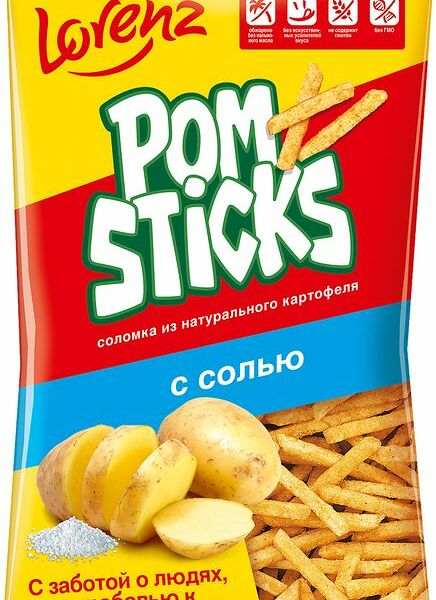 Чипсы картофельные Pomsticks соломкой с солью