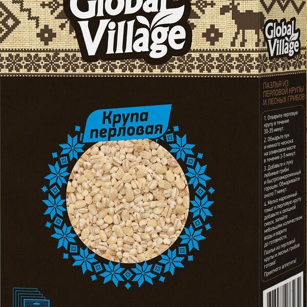 Крупа Global Village перловая в пакетиках для варки 5х80г
