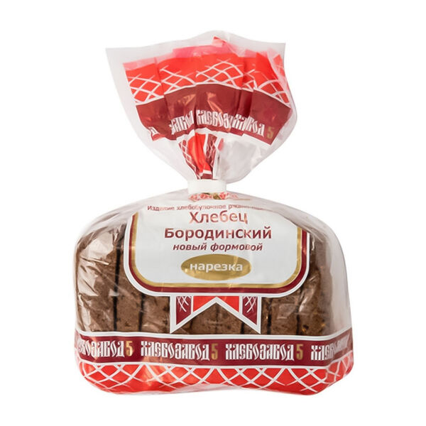 Хлеб ржано-пшеничный Хлебозавод №5 Бородинский нарезка